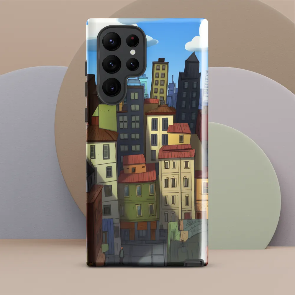 Urban Symphony: A Colorful Cityscape | Phone Case |  S22 Ultra | Tough Case | Glossy