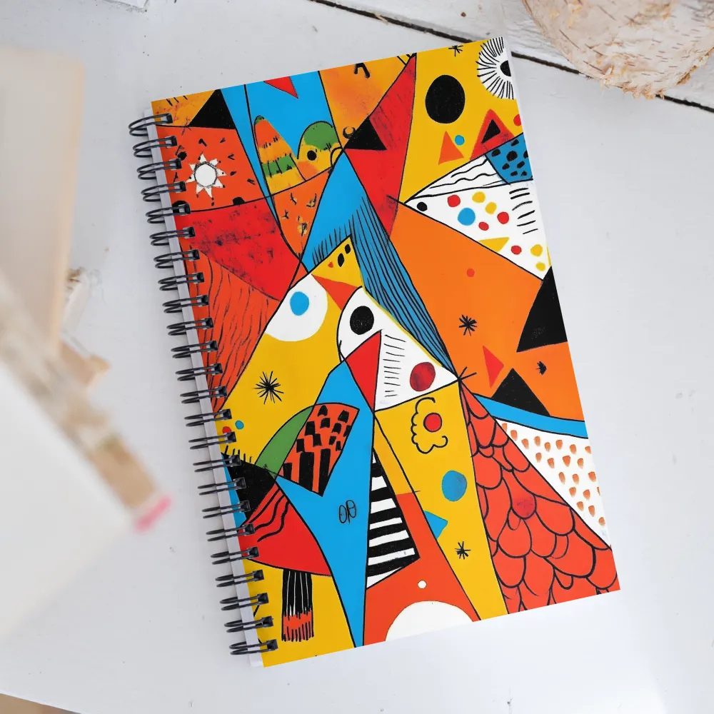 Geometric Playground: A Colorful Journey Through Abstract Landscapes | Spiral Notebook