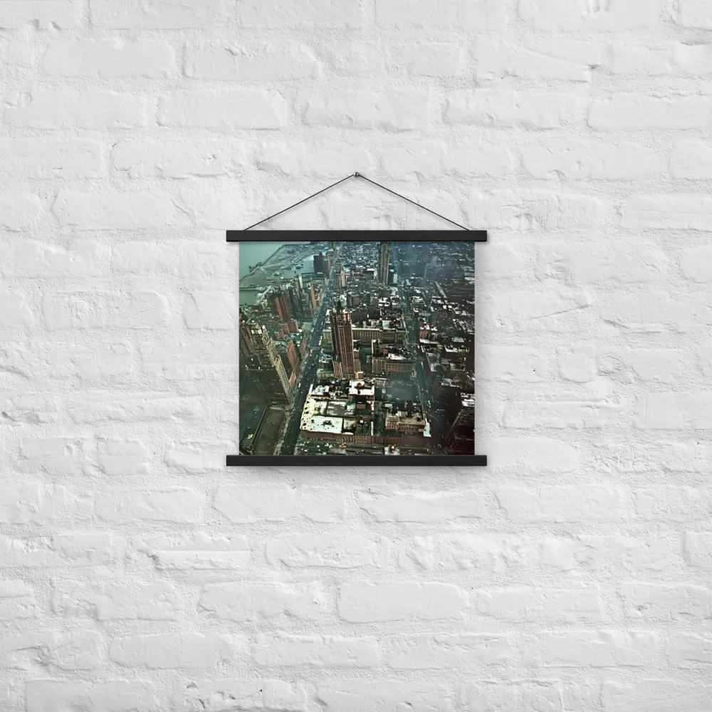 Aerial Symphony of Urban Life | Poster With Black Wood Hanger | 18″×18″