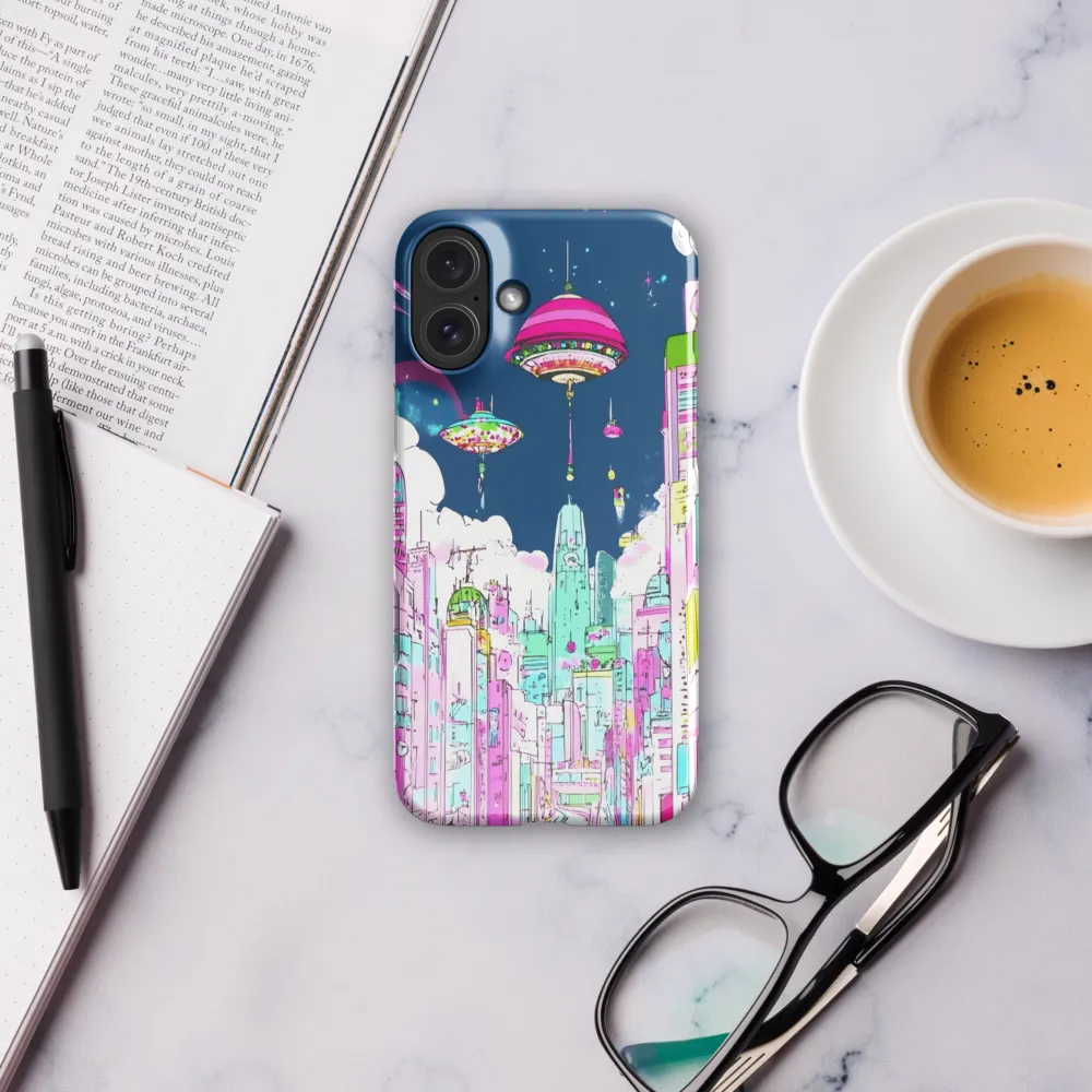 Futuristic Cityscape with Floating Structures | Phone Case |  16 Plus | Snap Case | Glossy