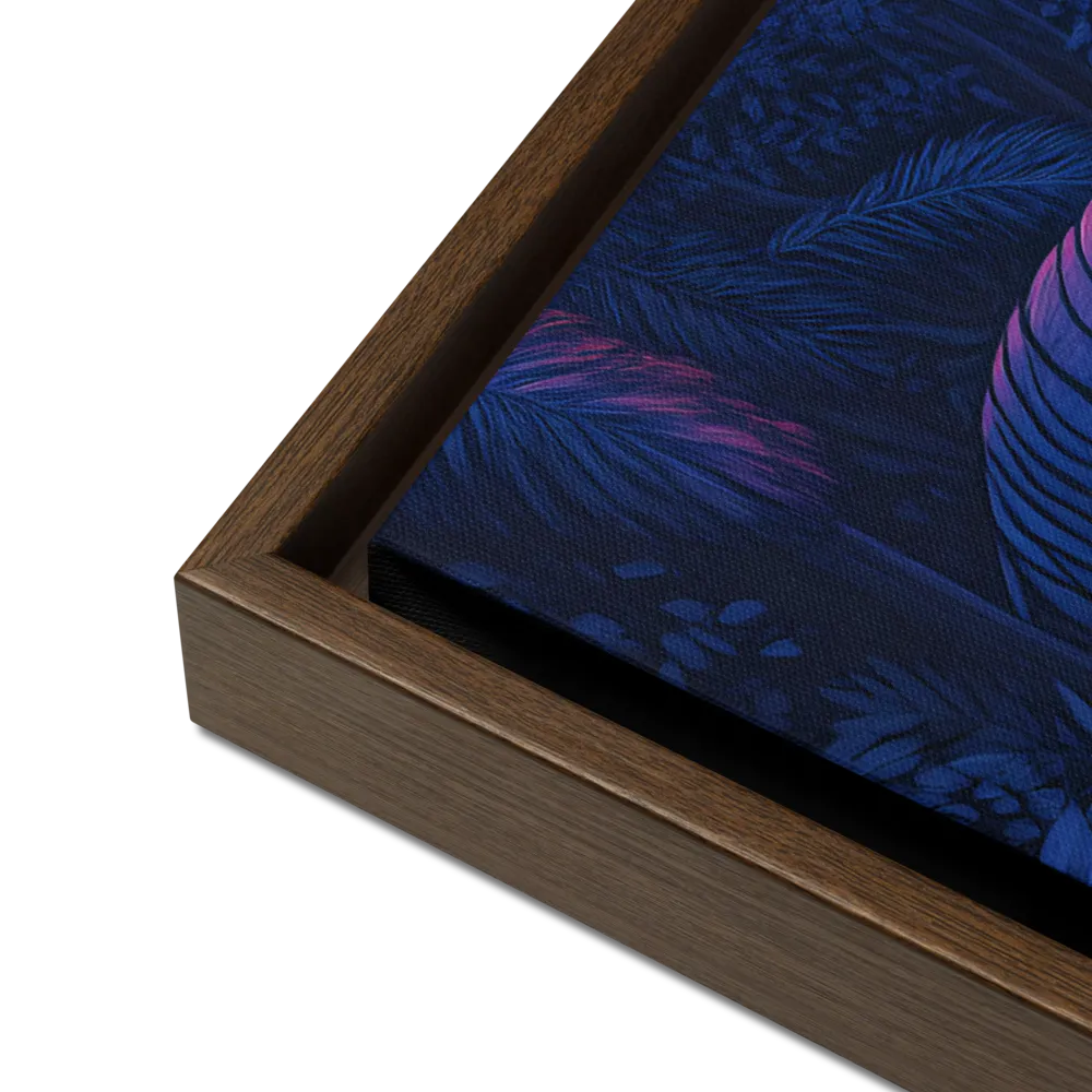 Mystic Prowler: The White Tiger in the Jungle | Canvas with Brown Frame | 18″×24″