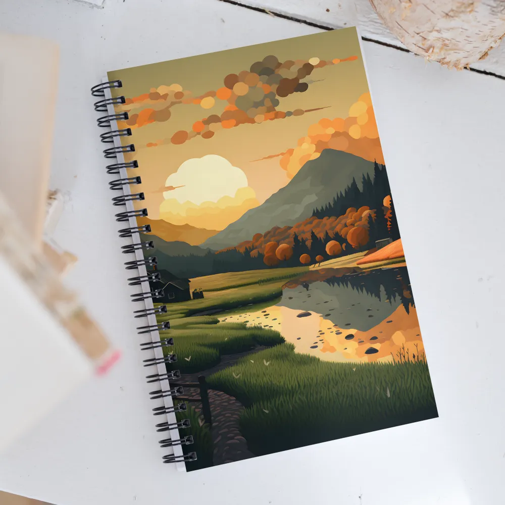 Whispers of Autumn: A Tranquil Evening | Spiral Notebook