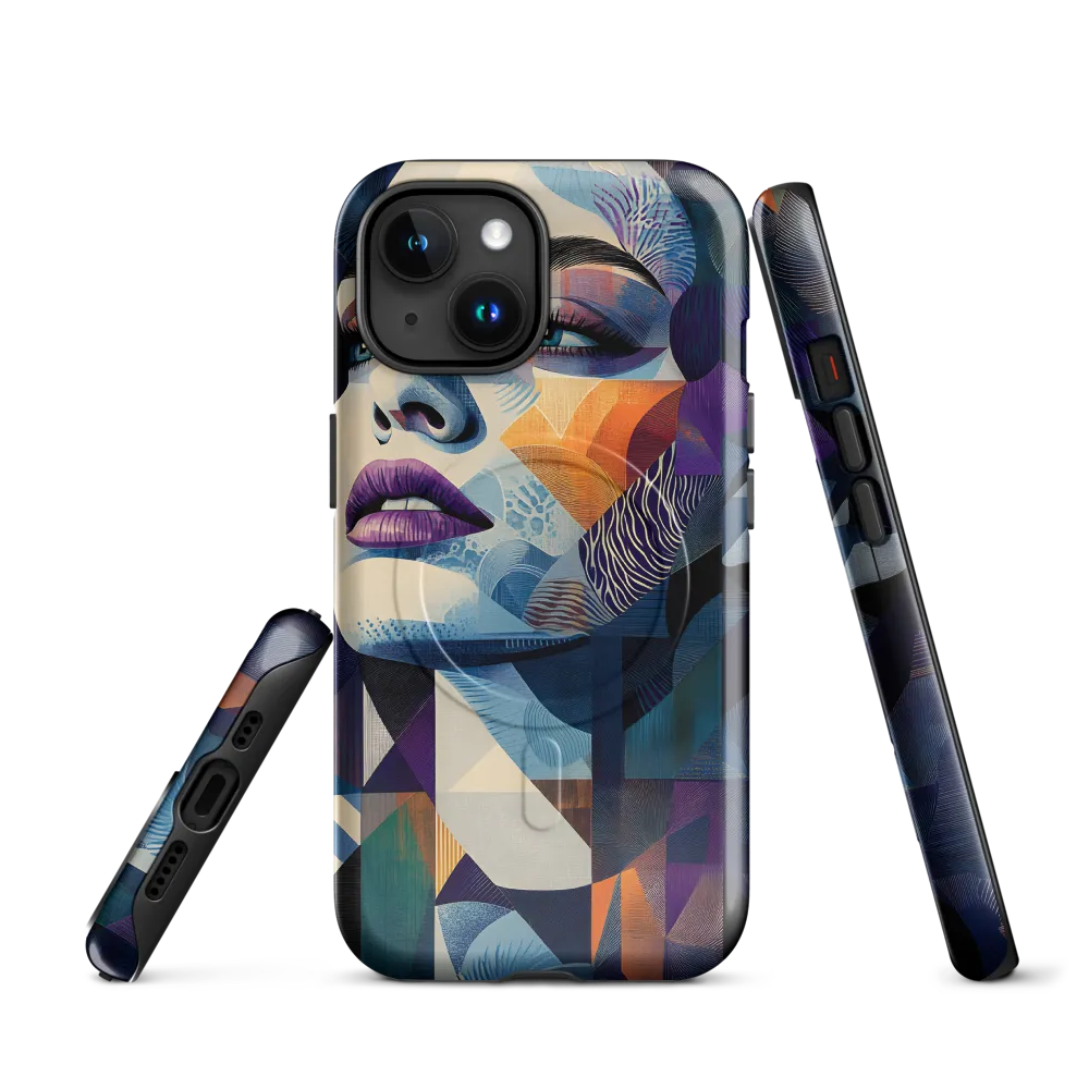 Fragmented Mystery: A Modern Portrait | Phone Case |  15 | MagSafe® Tough Case | Glossy