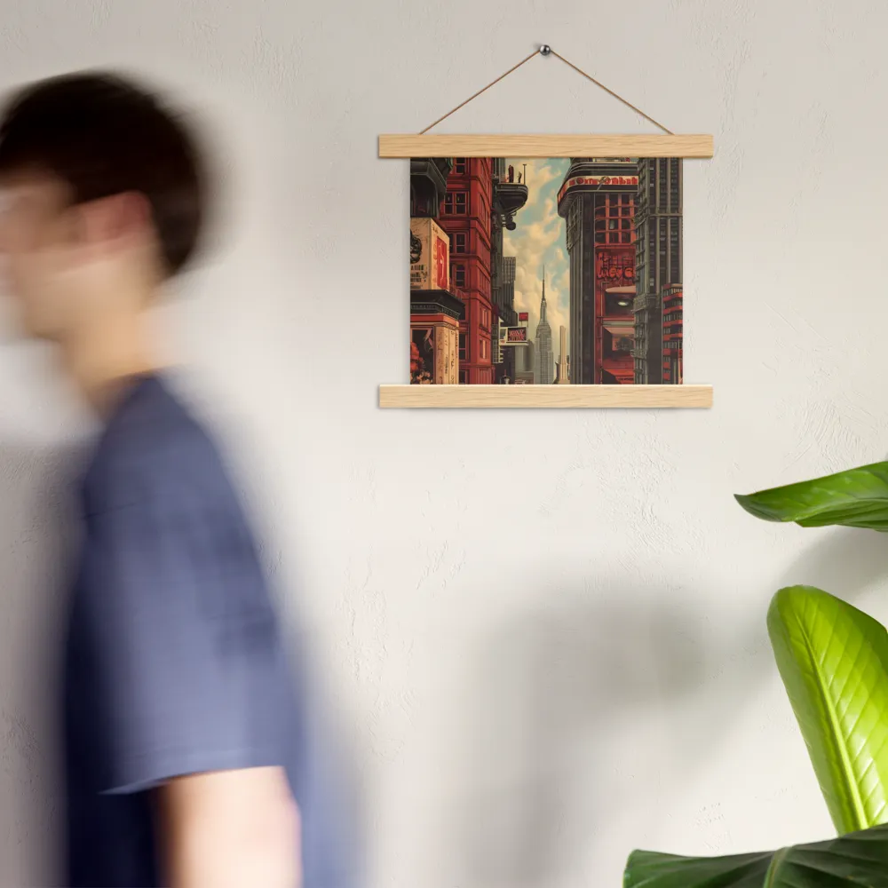A Glimpse of Tomorrow: Urban Ambition | Poster With Oak Wood Hanger | 10″×10″