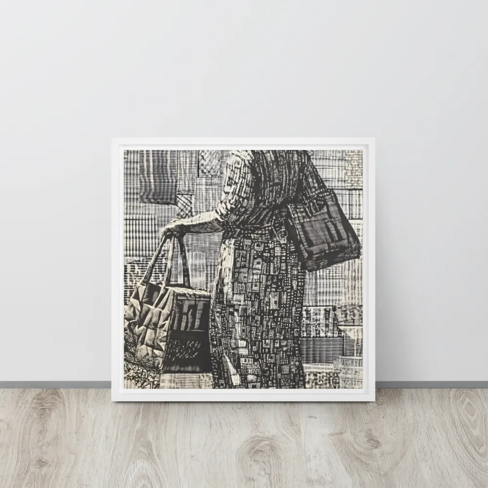 Urban Reflections: A Shopping Narrative | Canvas with White Frame | 16″×16″