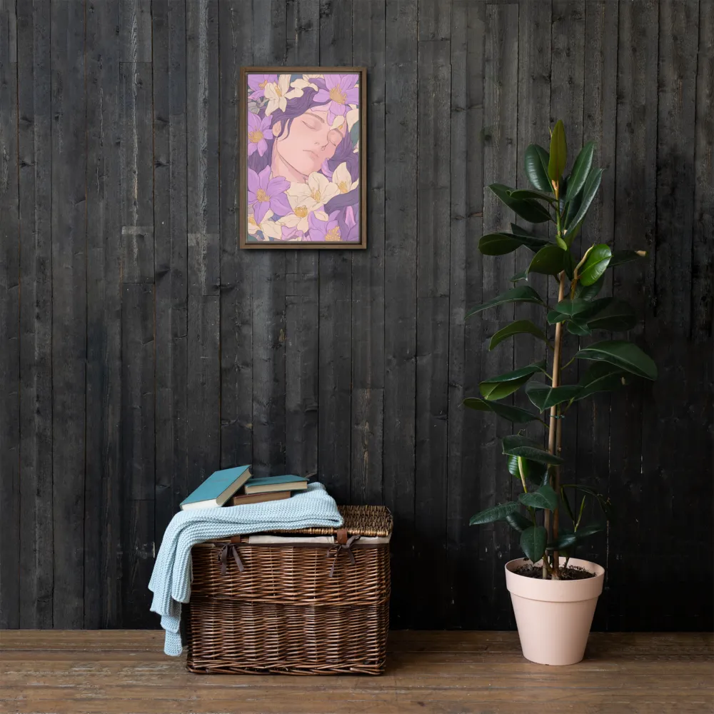 Harmony in Bloom | Canvas with Brown Frame | 12″×18″