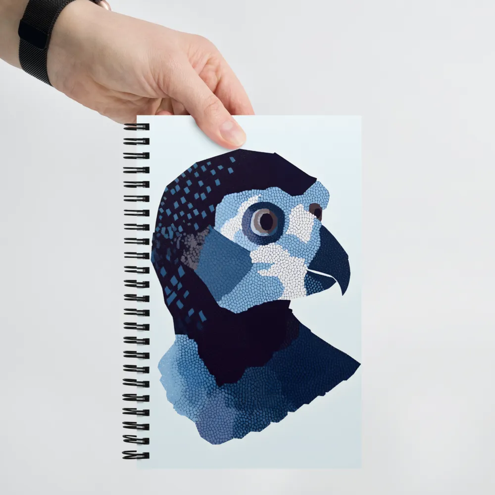 Abstract Avian Portrait in Blue | Spiral Notebook