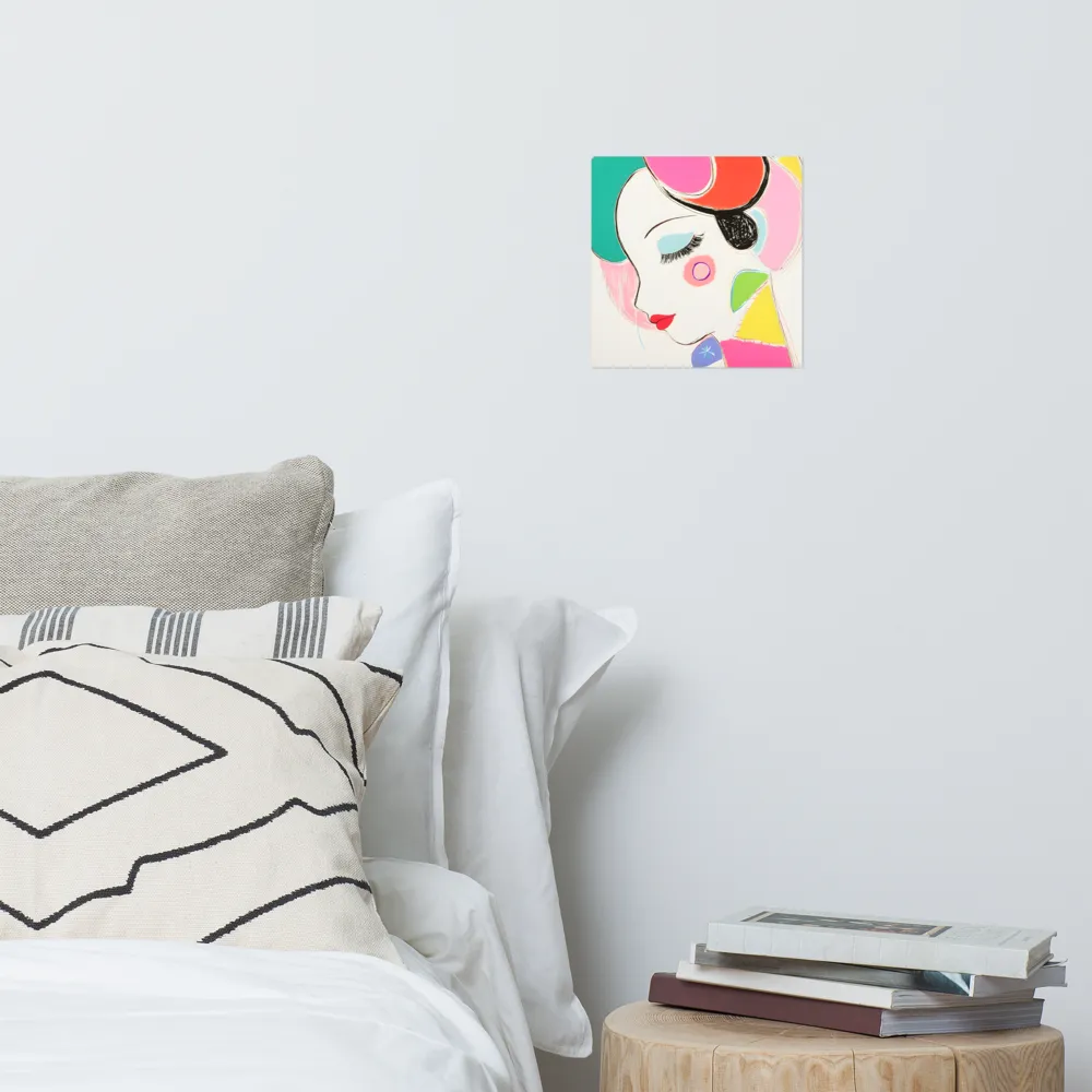 Whimsical Portrait in Colorful Abstraction | Poster | 10″×10″