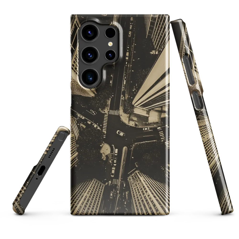 Urban Symphony: Aerial Perspective of City Life | Phone Case |  S24 Ultra | Snap Case | Glossy