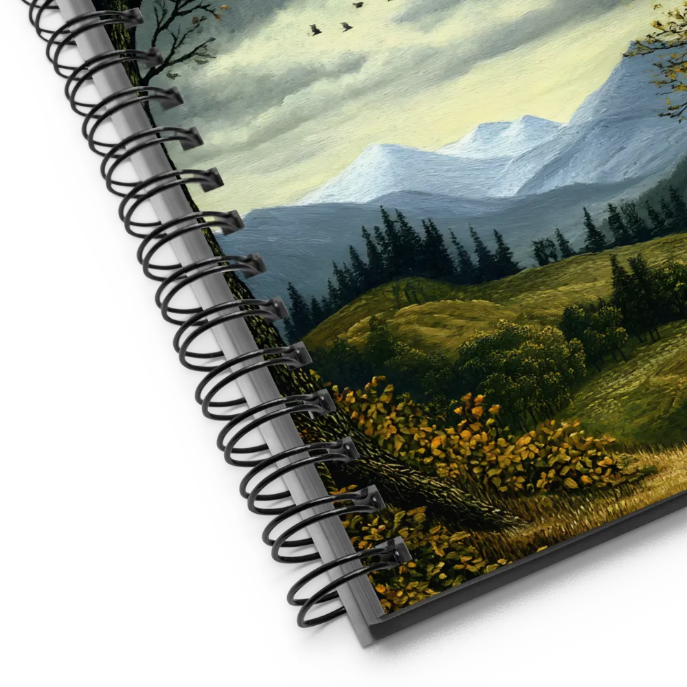 Nature's Embrace: A Tranquil Mountain Landscape | Spiral Notebook