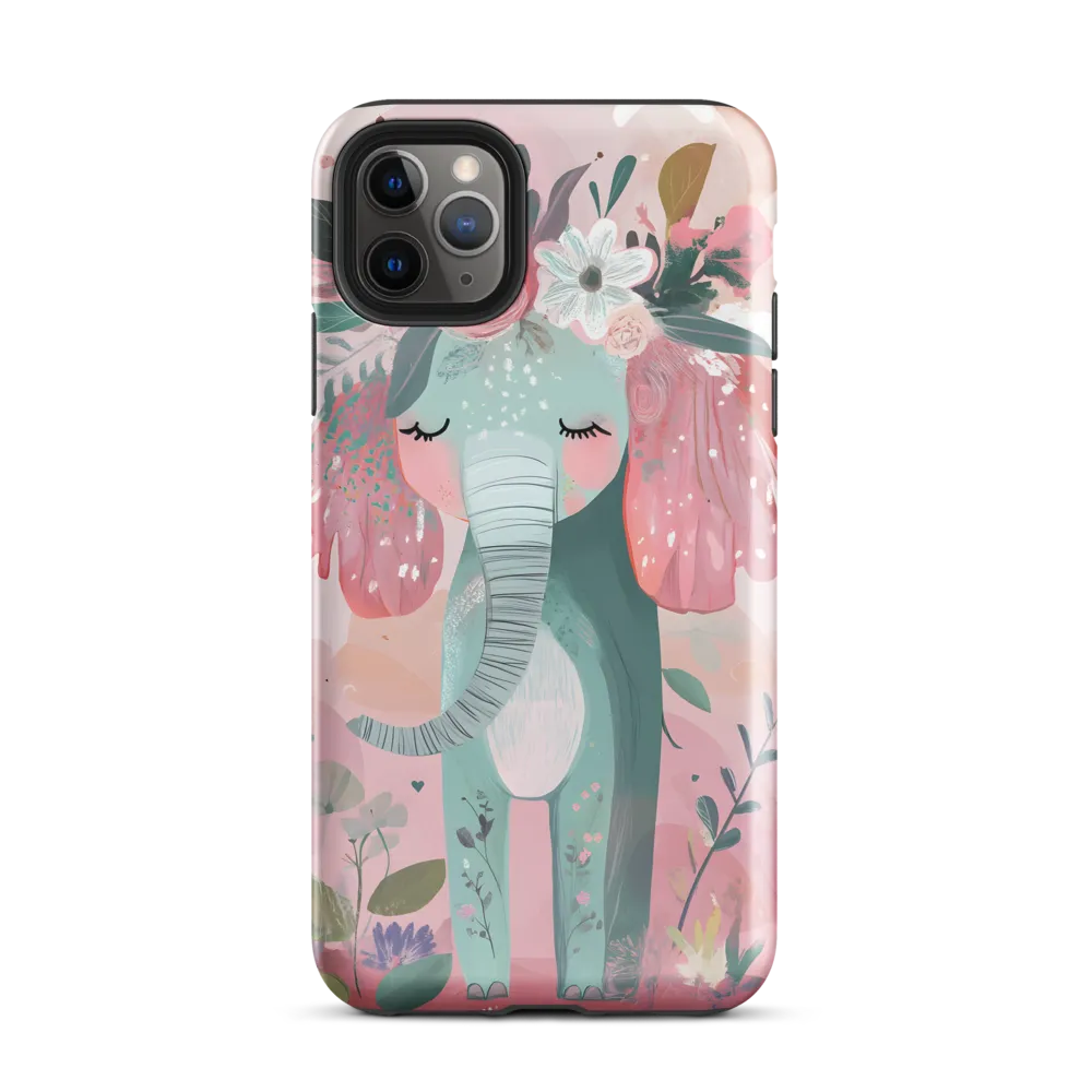 Whimsical Elephant in Bloom | Phone Case |  11 Pro Max | Tough Case | Glossy