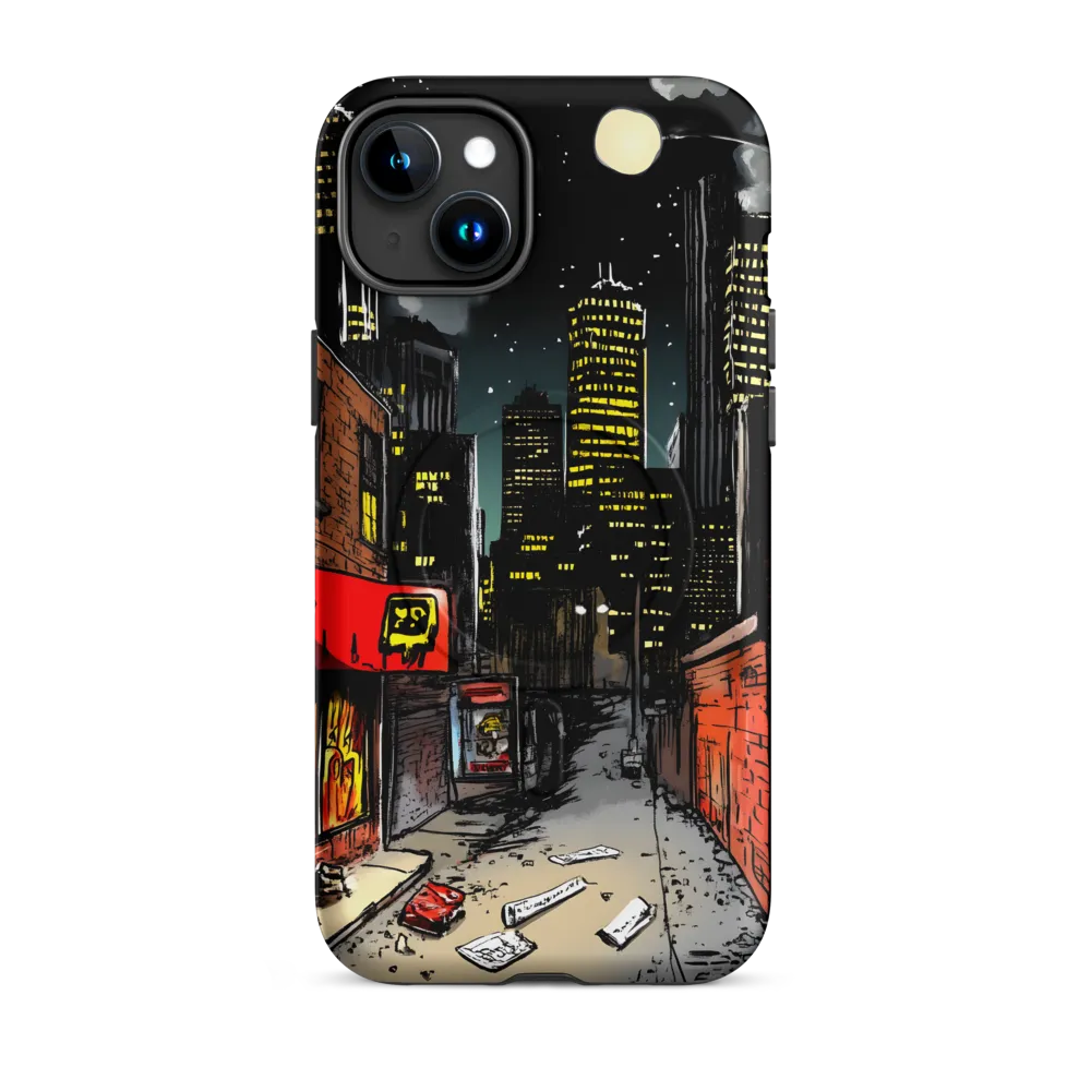 Nocturnal Cityscape: The Hidden Alley | Phone Case |  15 Plus | MagSafe® Tough Case | Matte