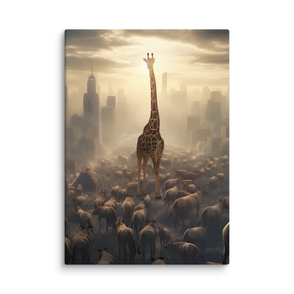 Urban Serengeti: A Giraffe's Perspective | Canvas | 28″×40″