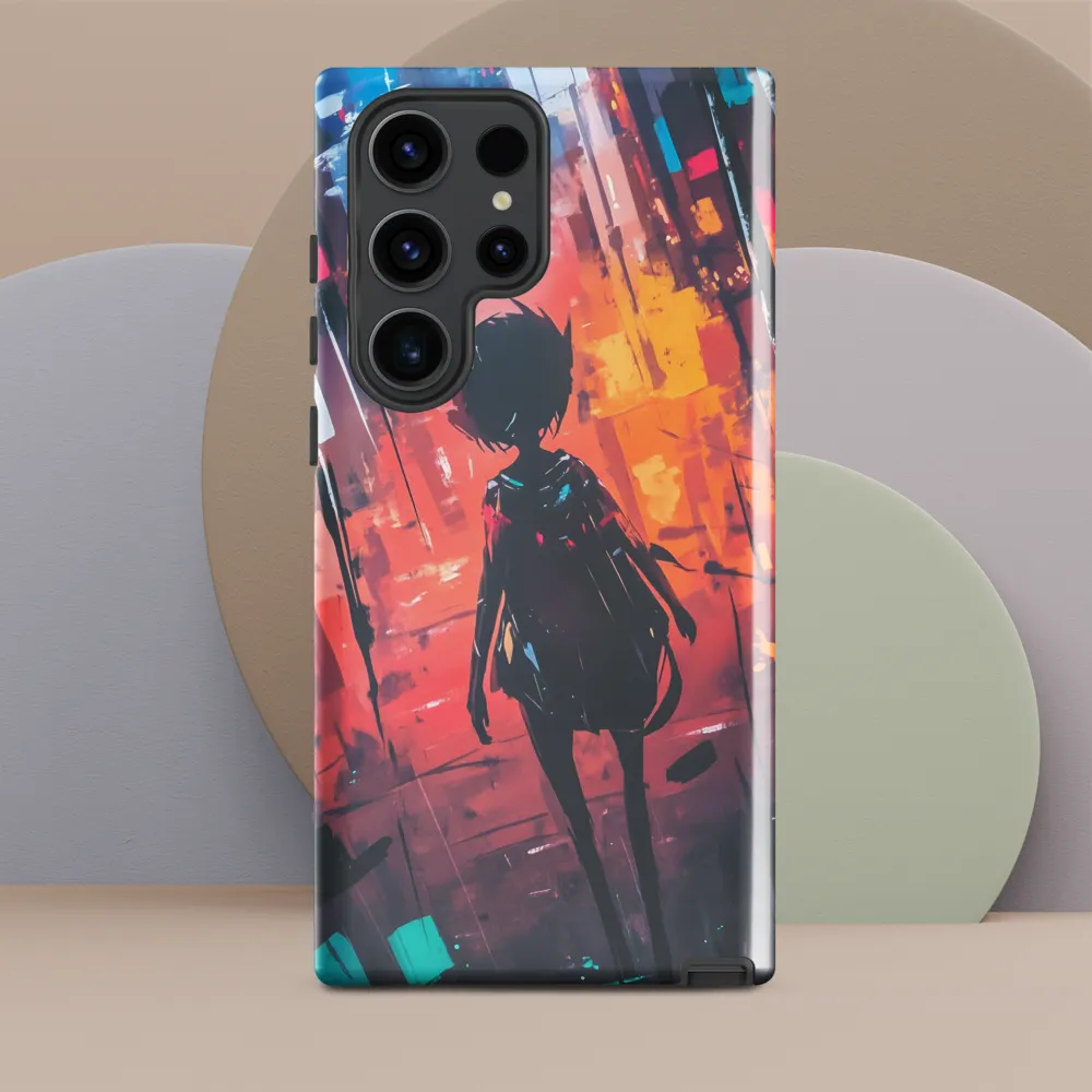 Silhouette in the Urban Abyss | Phone Case |  S23 Ultra | Tough Case | Glossy