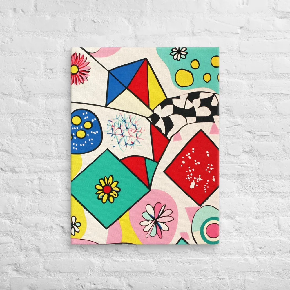 Joyful Geometry: A Playful Dance of Shapes and Colors | Canvas | 24″×32″