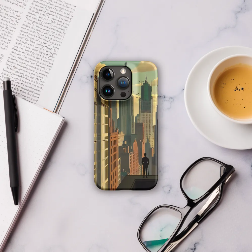 Urban Dreams: A Silhouette in Art Deco Cityscape