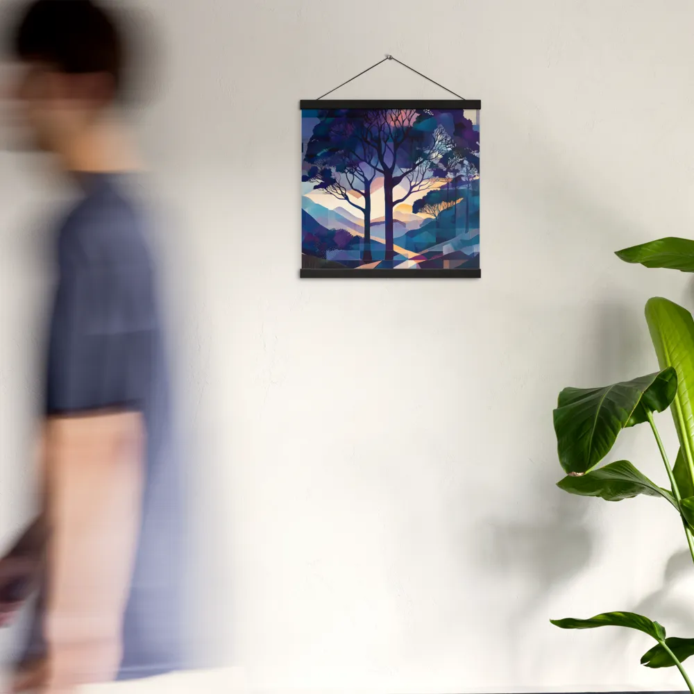 Tranquil Geometry: A Journey Through Color | Poster With Black Wood Hanger | 16″×16″