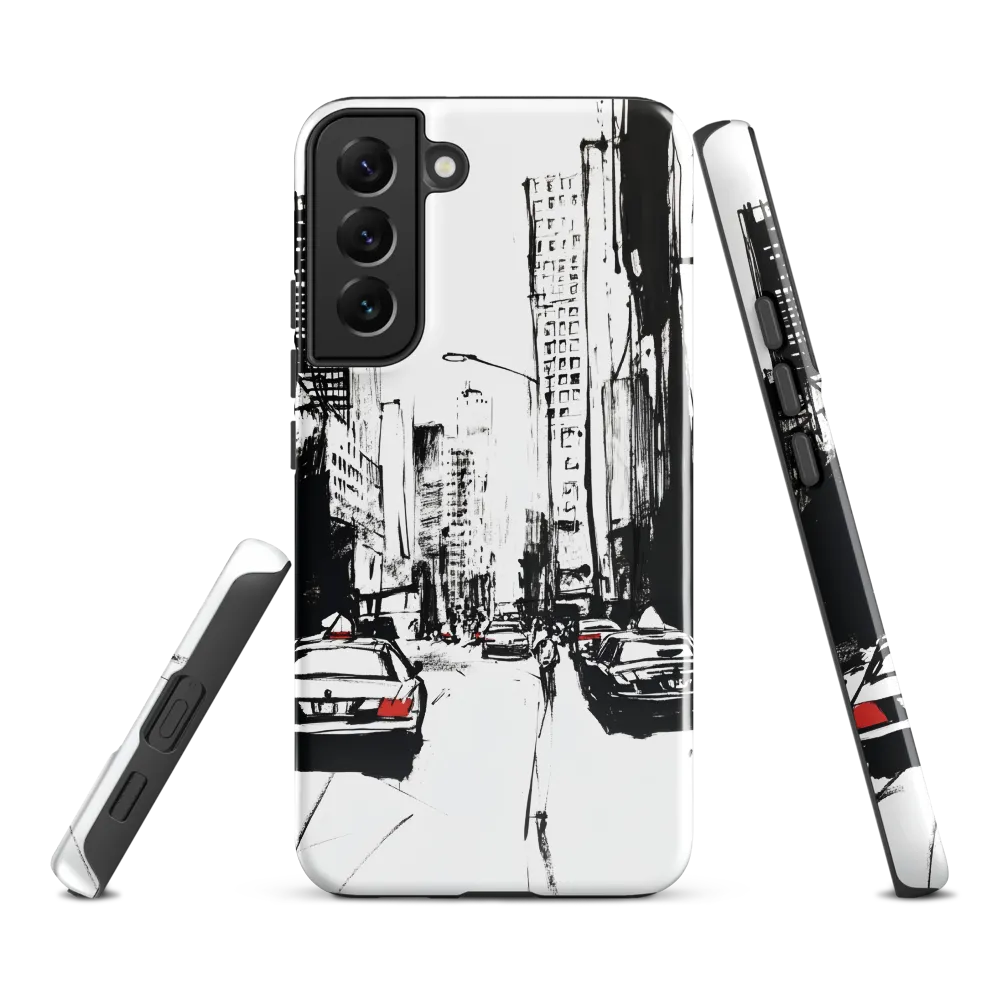 Urban Pulse: A Monochromatic Journey | Phone Case |  S22 Plus | Tough Case | Glossy