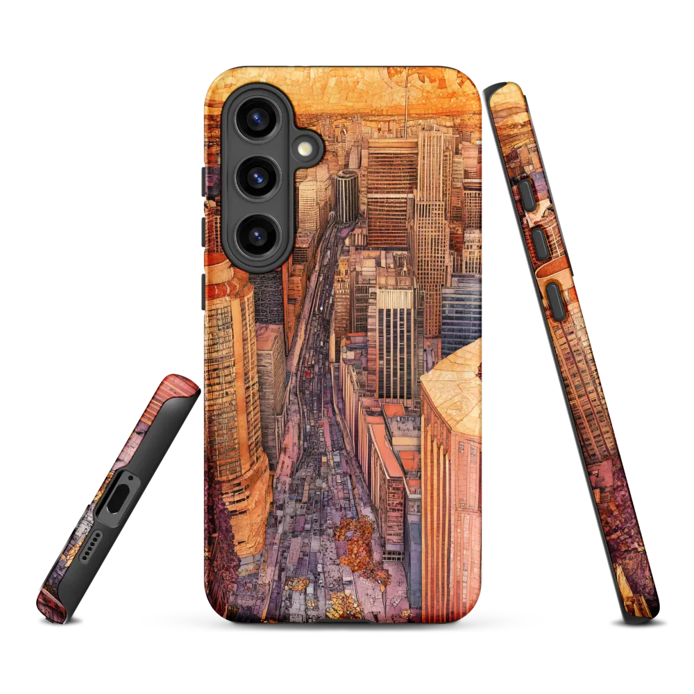 Mosaic Cityscape at Dusk