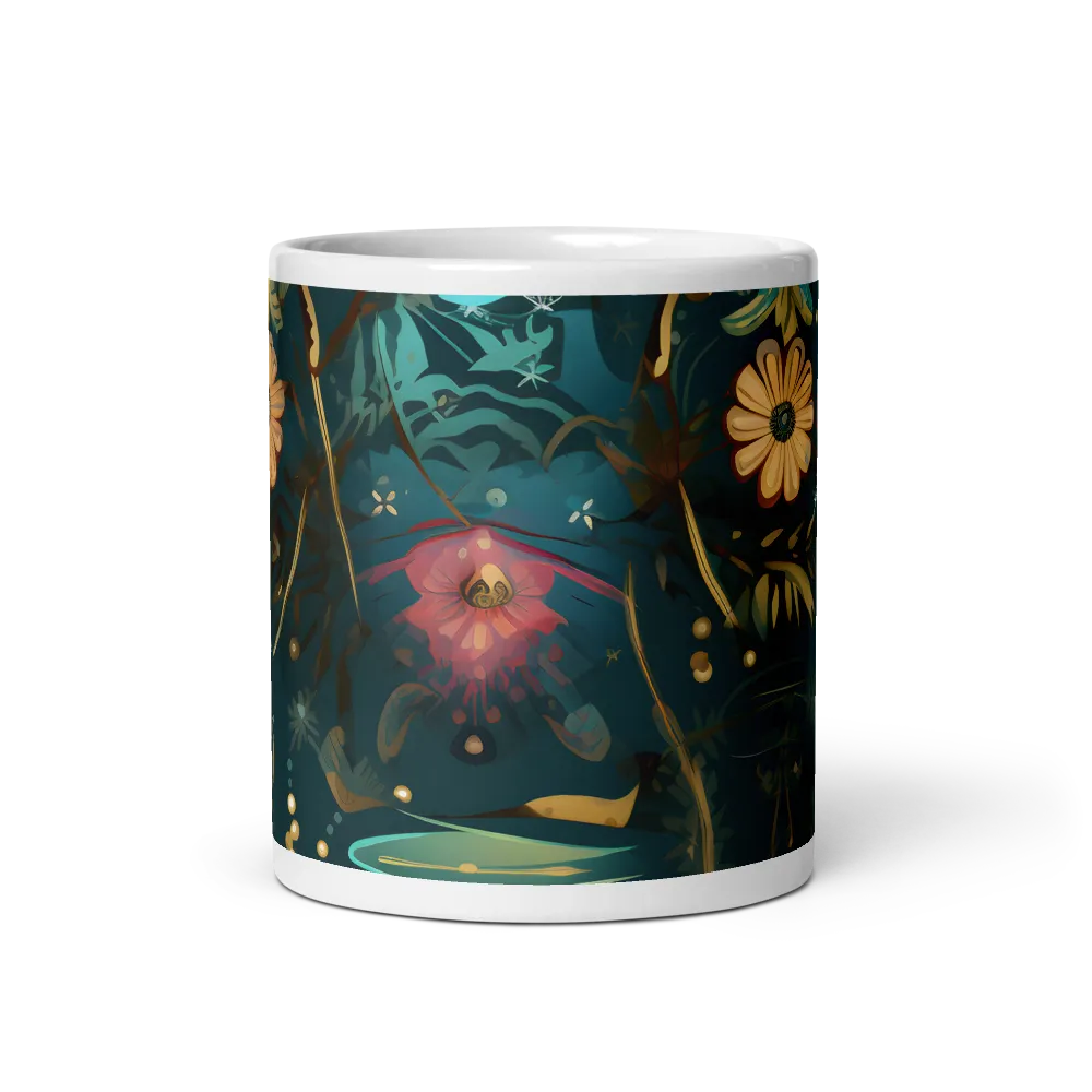 Whimsy in Flora: An Art Nouveau Journey | Mug with White inside | 11 oz