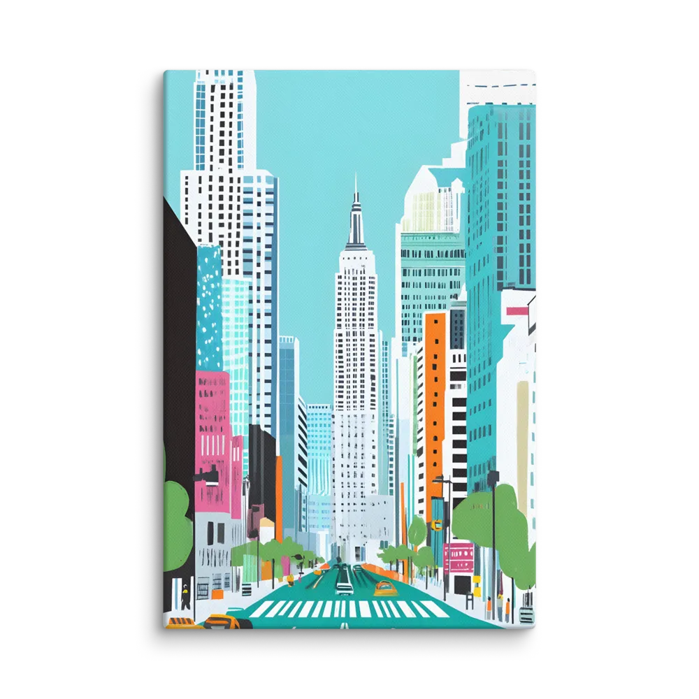 Urban Symphony: A Modern Cityscape | Canvas | 8″×12″