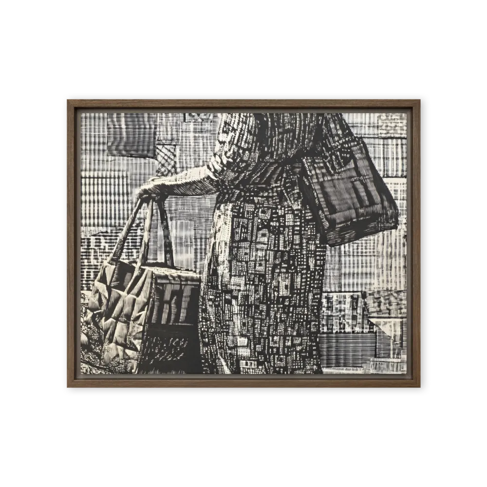 Urban Reflections: A Shopping Narrative | Canvas with Brown Frame | 16″×20″
