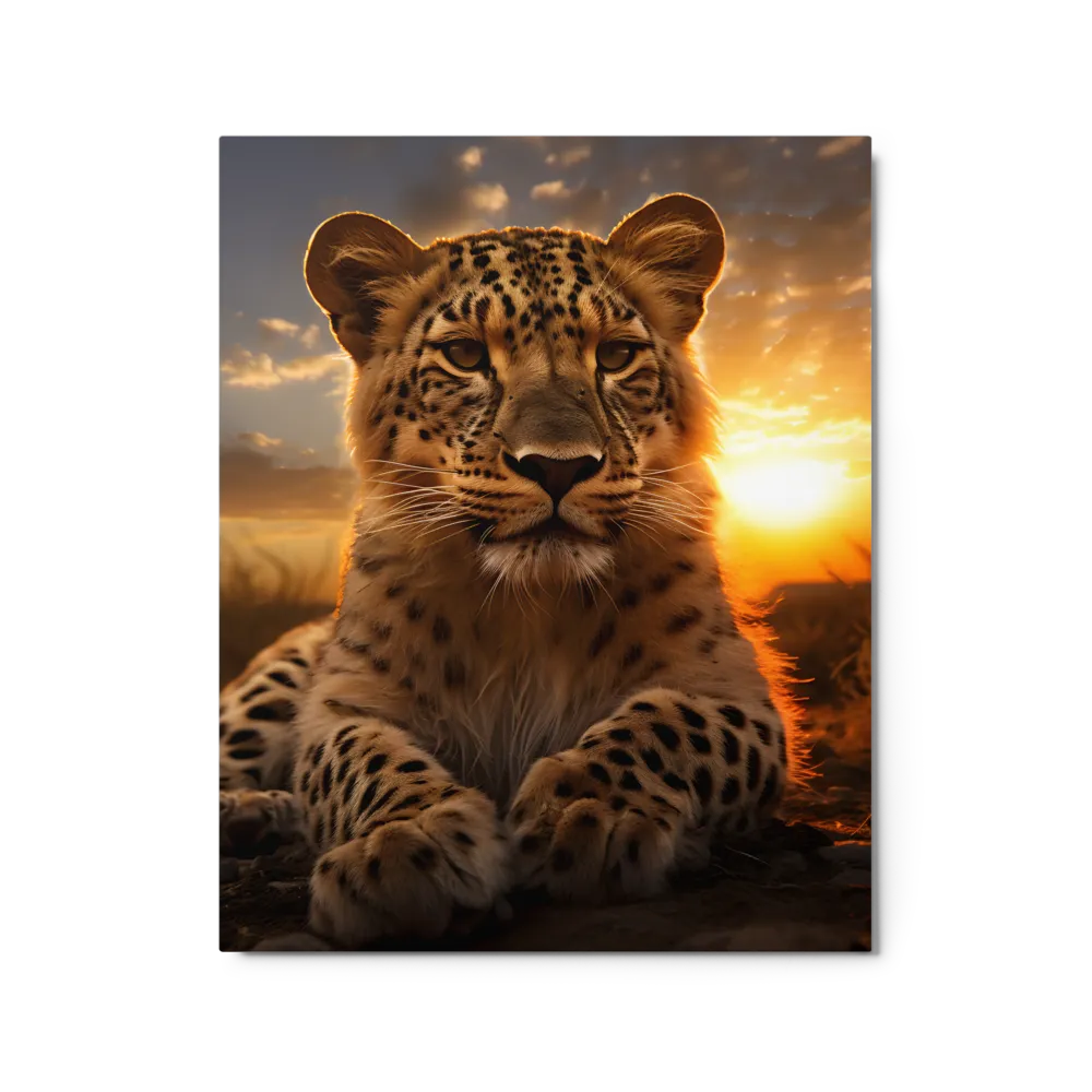 Regal Presence: The Leopard at Sunset | Metal Print | 16″×20″