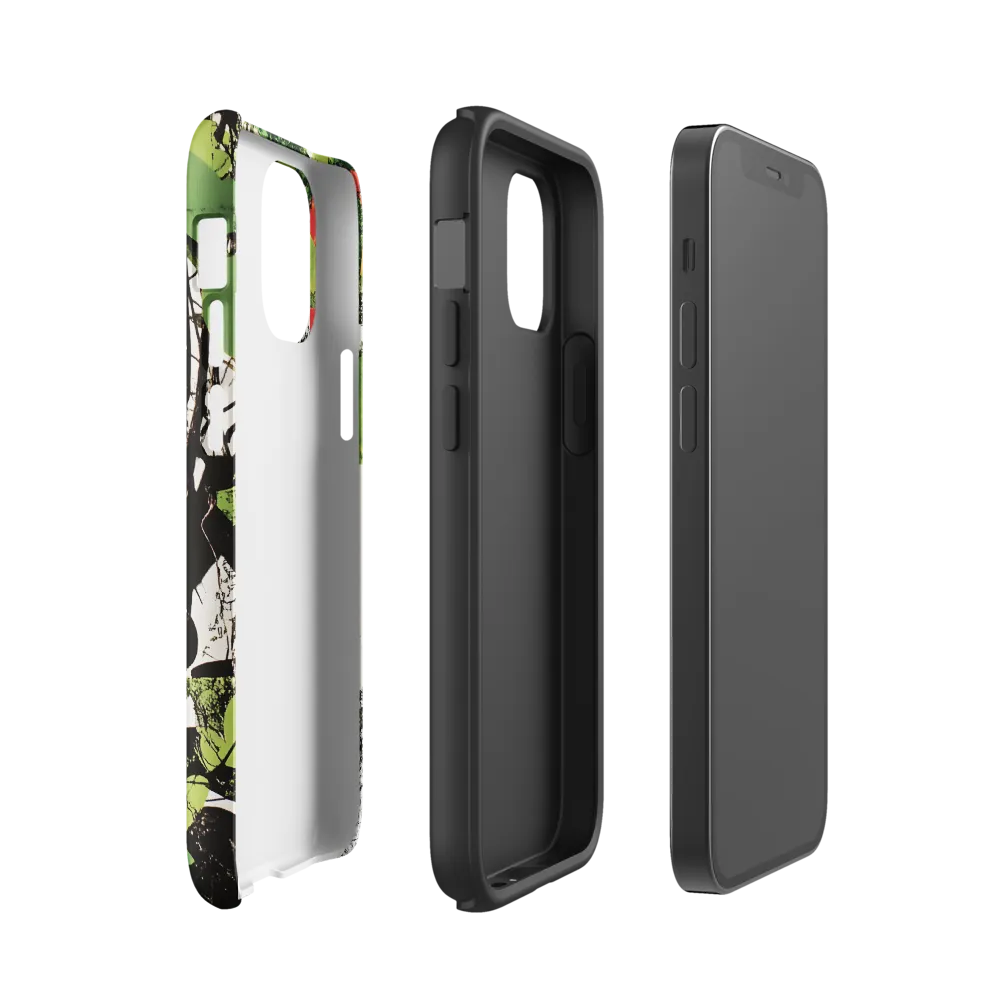 Nature's Geometry: A Contemporary Collage | Phone Case |  12 mini | Tough Case | Glossy