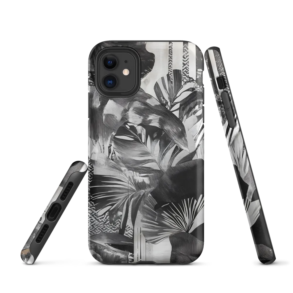 Monochrome Serenity in Tropical Foliage