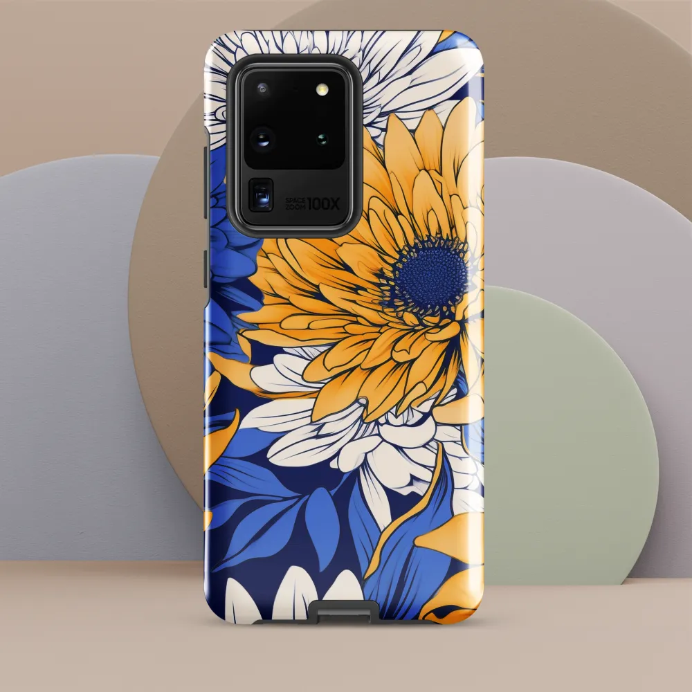 Floral Harmony in Blue and Yellow