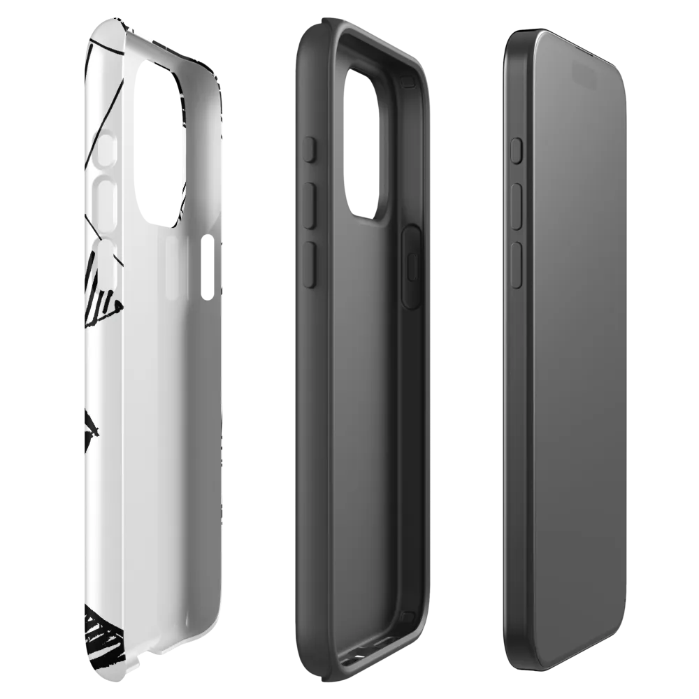 Dynamic Geometry in Ink | Phone Case |  15 Pro Max | Tough Case | Matte