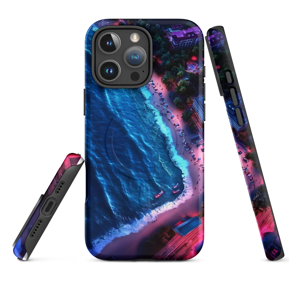 Twilight Reflections: A Serene Beach Aerial | Phone Case |  16 Pro Max | MagSafe® Tough Case | Matte
