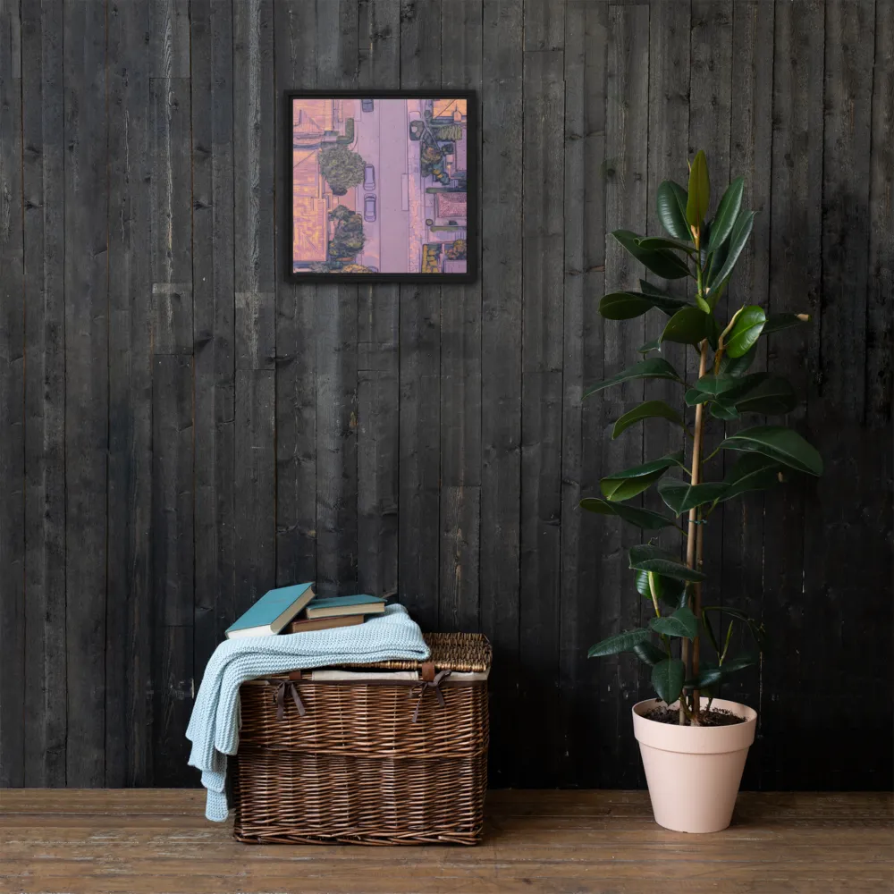 Aerial Serenity: Suburban Oasis | Canvas with Black Frame | 16″×16″