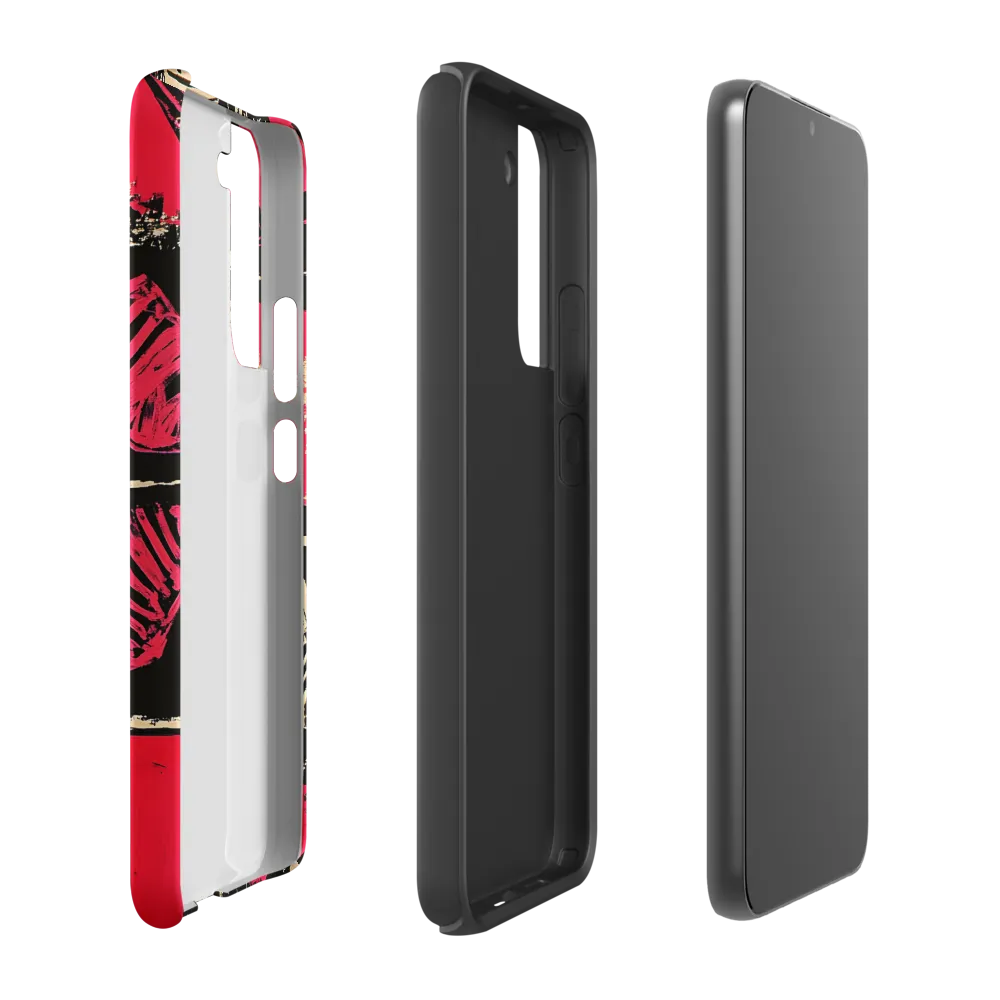 Geometric Symphony in Pink and Black