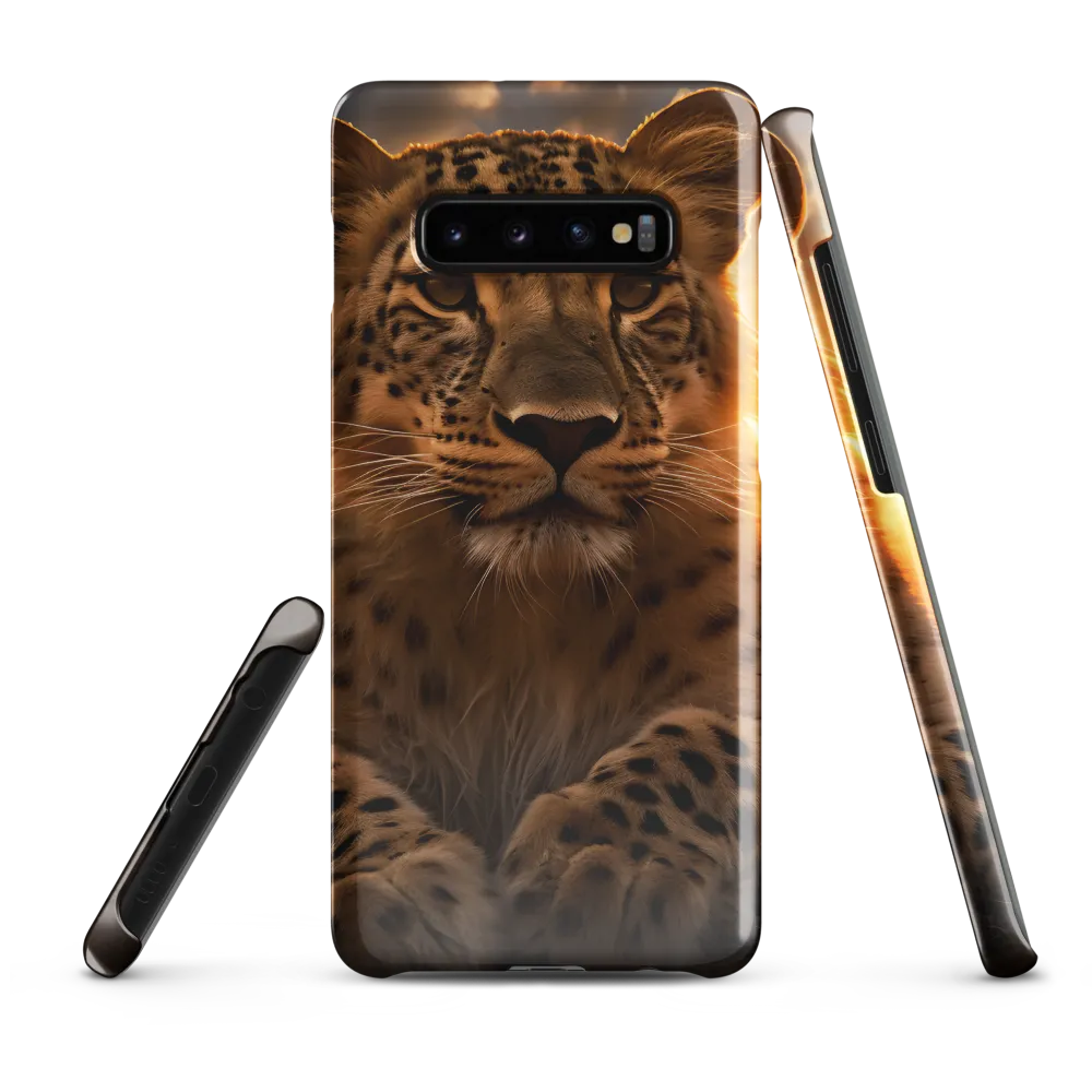 Regal Presence: The Leopard at Sunset | Phone Case |  S10 Plus | Snap Case | Glossy