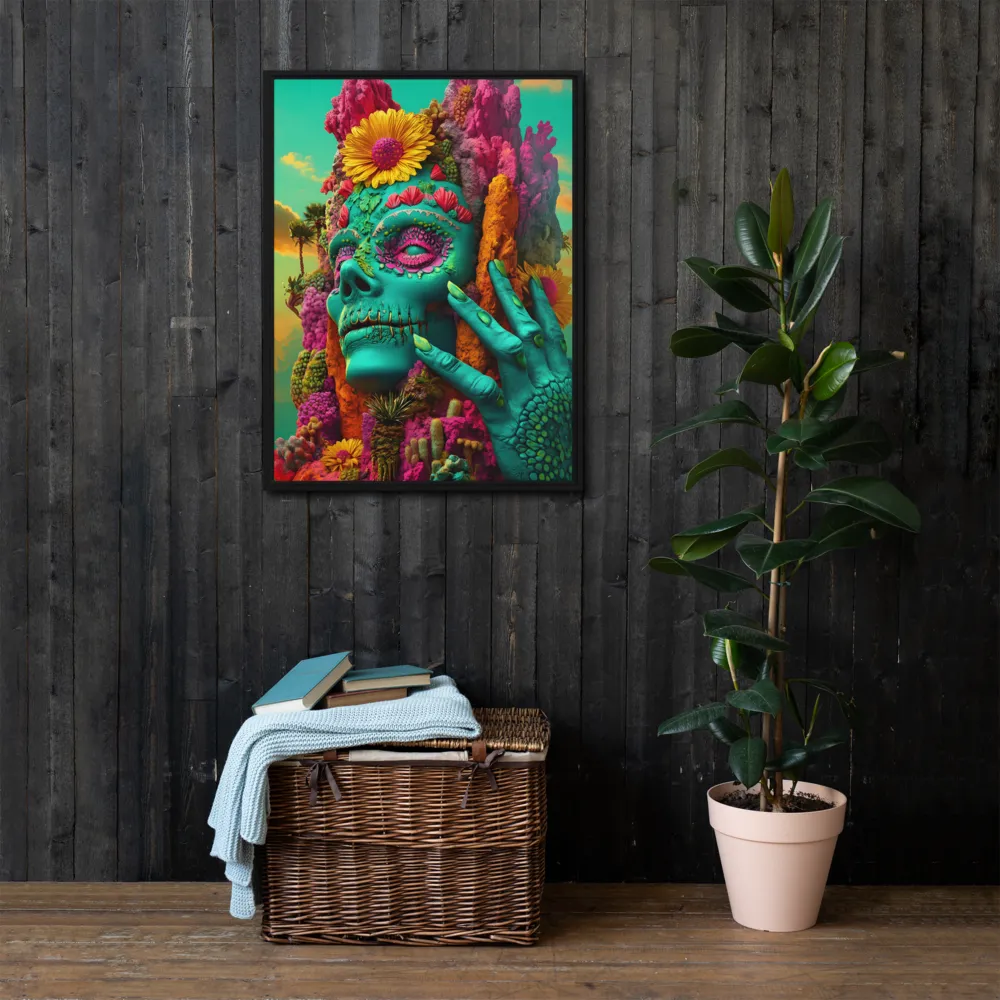 Ethereal Skull Garden | Canvas with Black Frame | 24″×32″