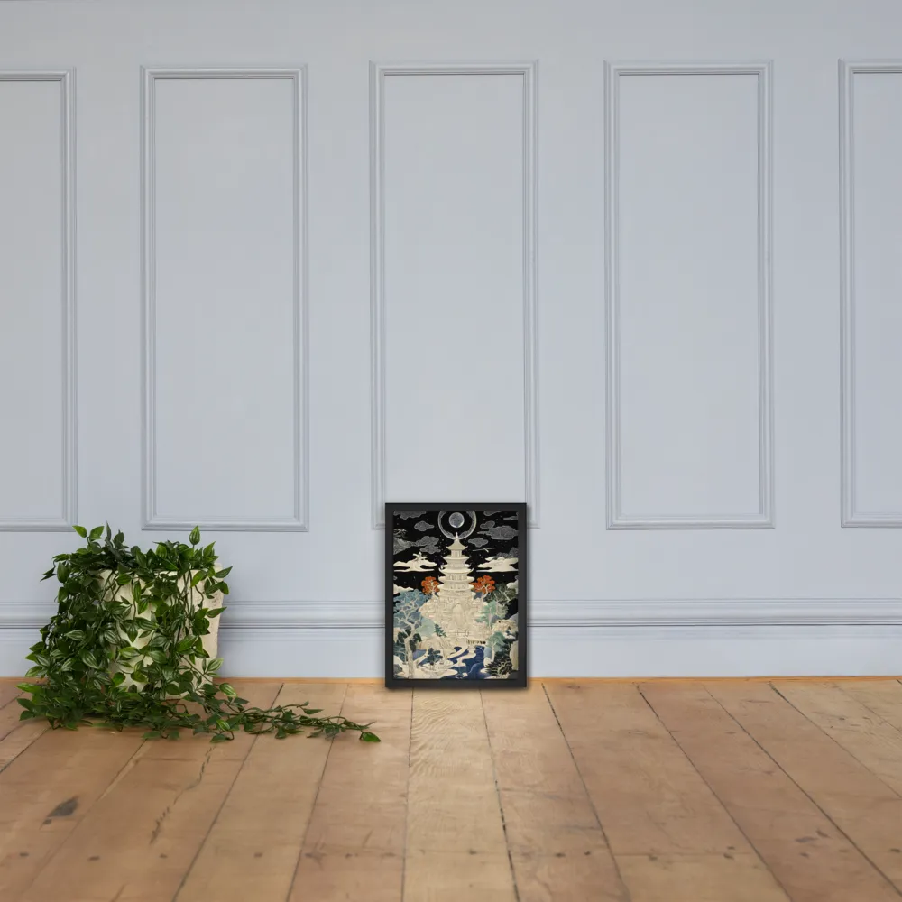 Whispers of the Pagoda | Poster with Black Frame | 12″×16″