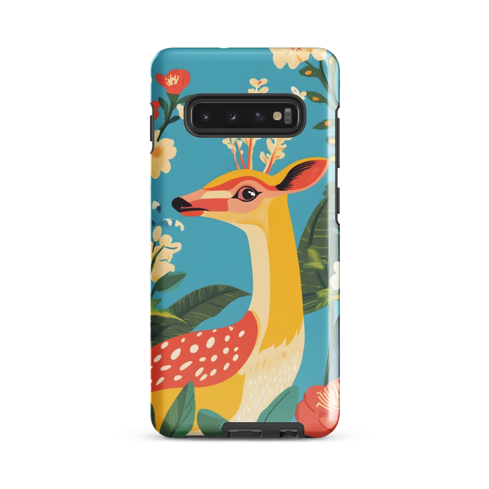 Serene Majesty: A Vibrant Deer Amidst Flora | Phone Case |  S10 Plus | Tough Case | Glossy