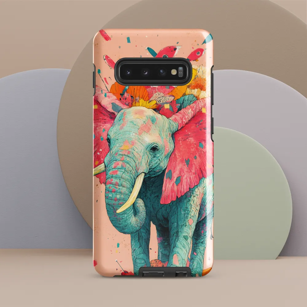 Whimsical Elegance: The Floral Elephant | Phone Case |  S10 Plus | Tough Case | Glossy