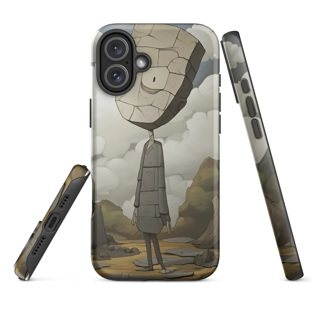 Whimsical Stone Figure in a Rocky Landscape | Phone Case |  16 Plus | Tough Case | Matte