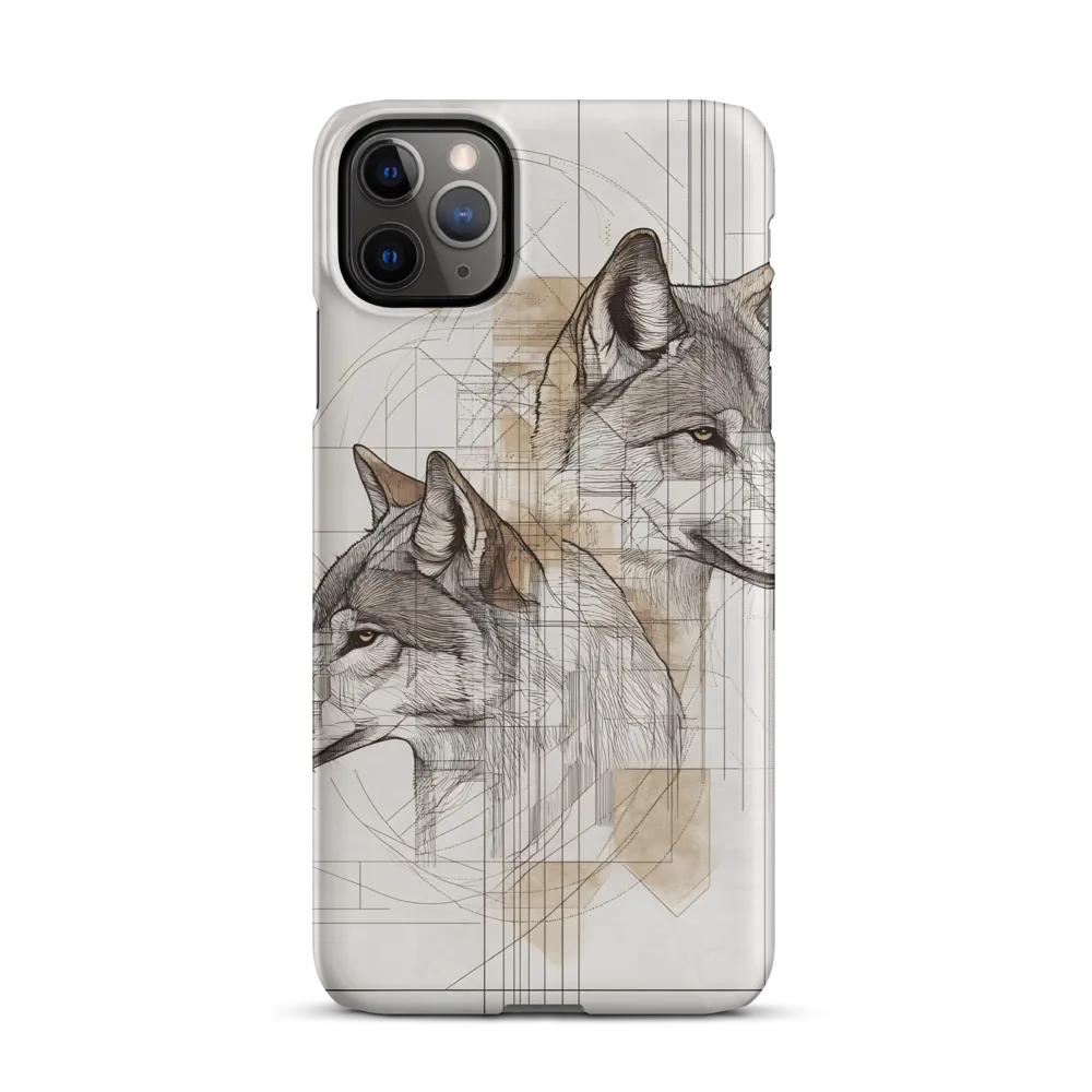Geometric Harmony: The Essence of Wolves | Phone Case |  11 Pro Max | Snap Case | Matte