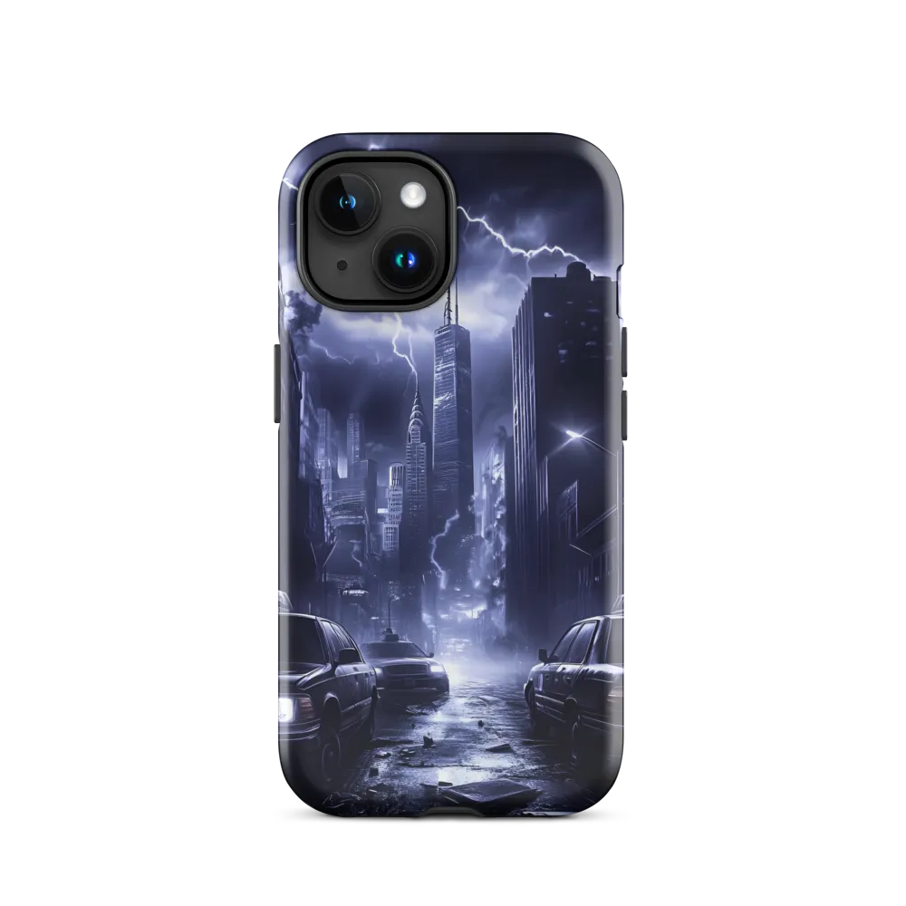 Stormy Cityscape: Shadows of the Night | Phone Case |  15 | Tough Case | Glossy