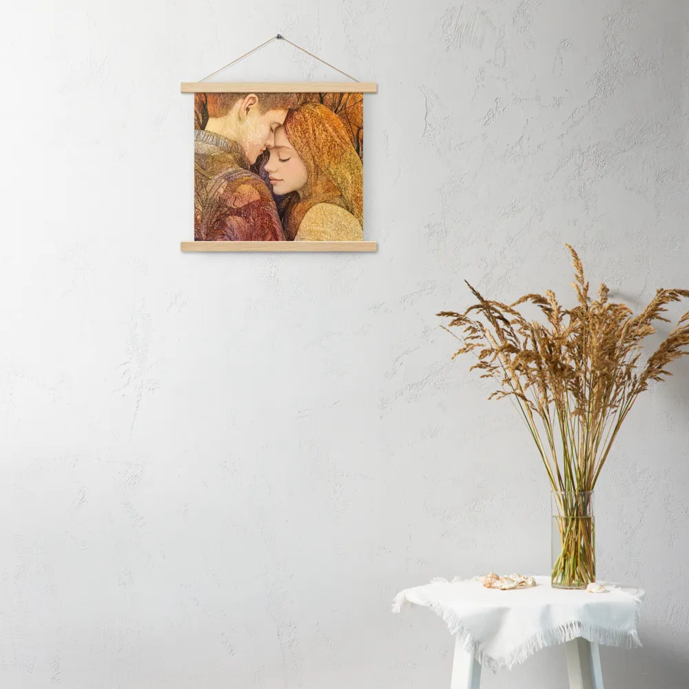 Embrace of Autumn | Poster With Oak Wood Hanger | 14″×14″