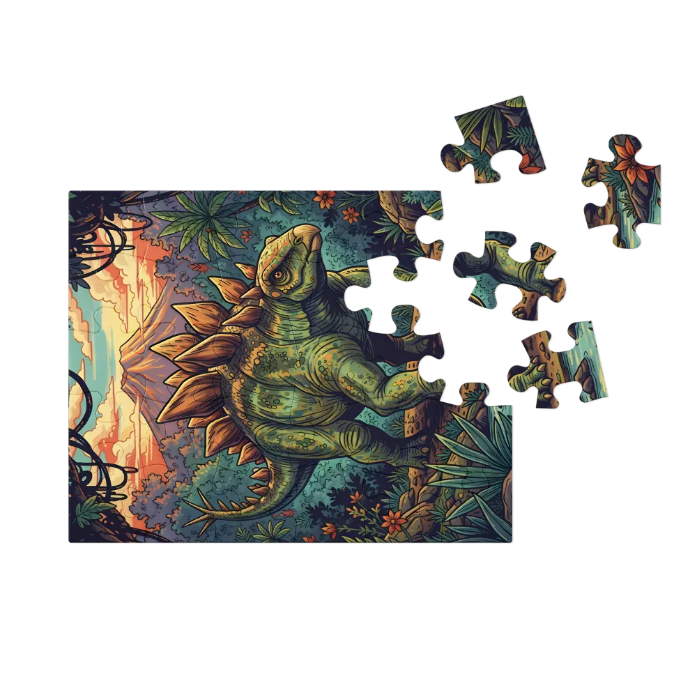 Jungle Stegosaurus 
 Jigsaw Puzzle in Tin Box