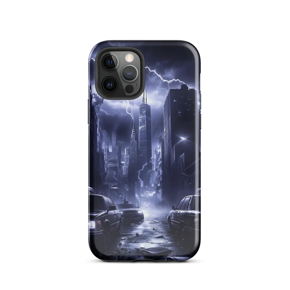 Stormy Cityscape: Shadows of the Night | Phone Case |  12 Pro | Tough Case | Glossy