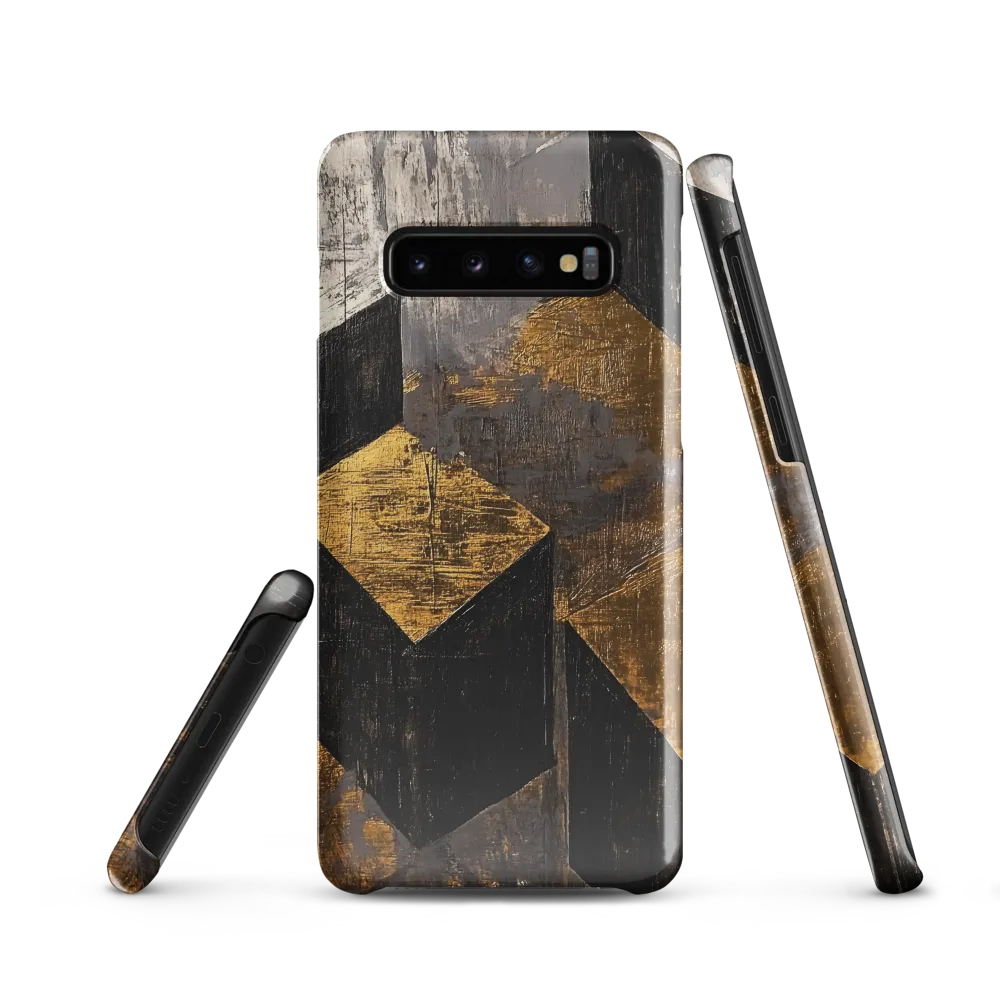 Geometric Harmony in Gold and Black | Phone Case |  S10 | Snap Case | Glossy