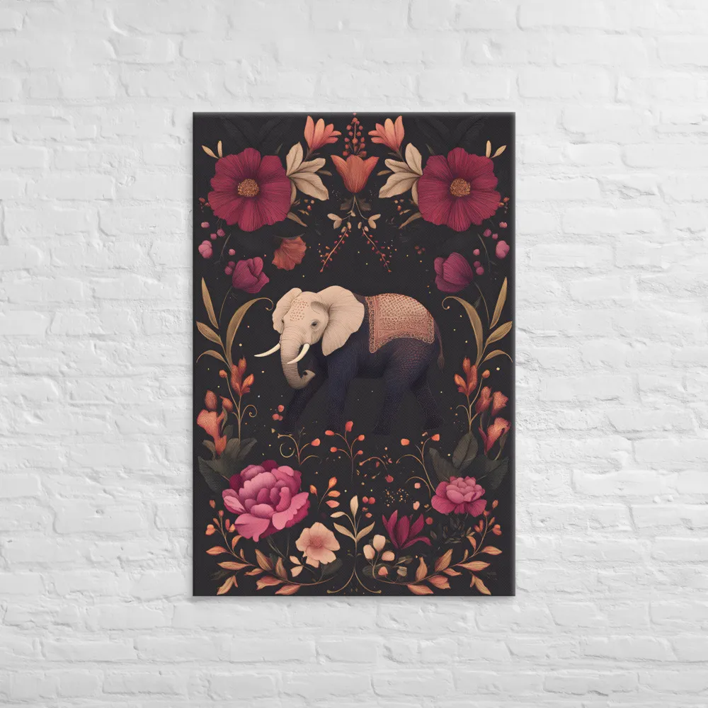 Whispers of the Wild: Elephants and Blooms | Art Print