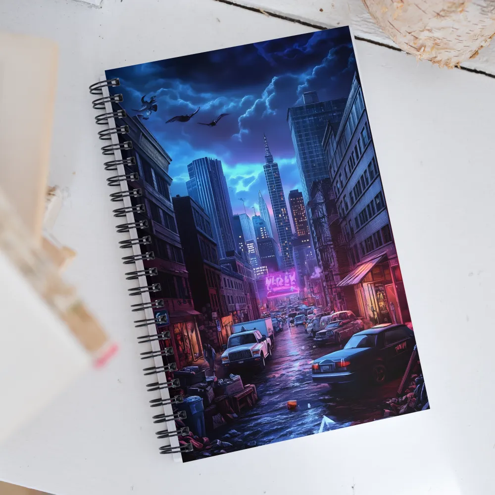 Urban Mystique: A Cyberpunk Night | Spiral Notebook