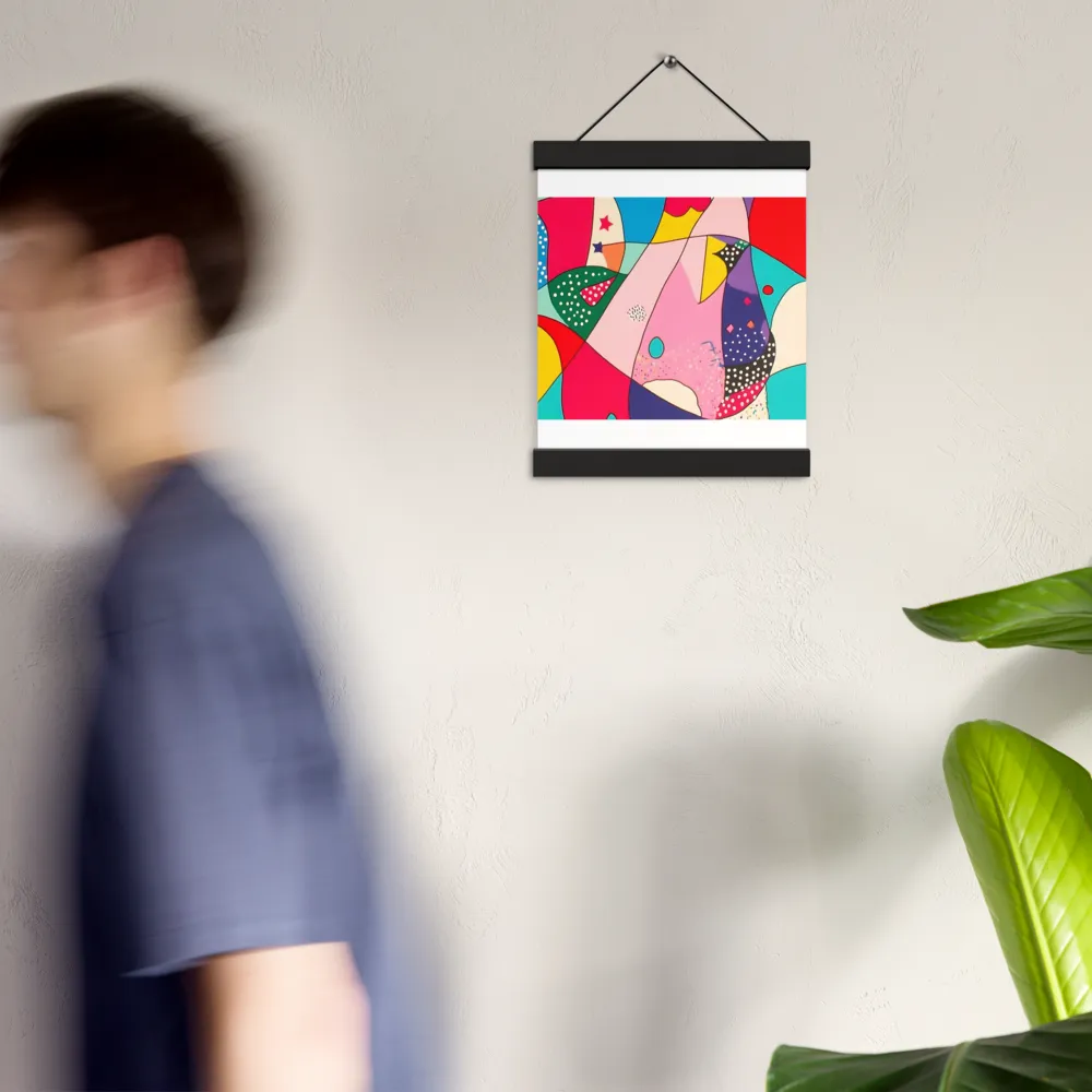 Playful Geometry in Color | Poster With Black Wood Hanger | 8″×10″