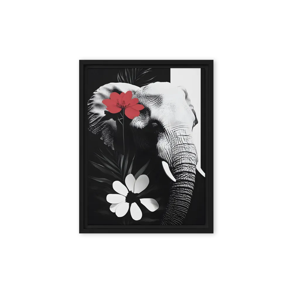 Elephant Harmony | Canvas with Black Frame | 9″×12″